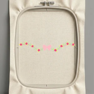 Дизайн машинной вышивки. Роза (Размер 121x23мм). Форматы: DST PES JEF VP3 EXP XXX . Стежков: 3817