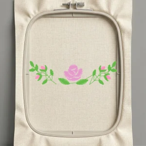 Дизайн машинной вышивки. Роза (Размер 60x16мм). Форматы: DST PES JEF VP3 EXP XXX . Стежков: 1548