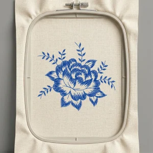 Дизайн машинной вышивки. Роза (Размер 79x70мм). Форматы: DST PES JEF VP3 EXP XXX . Стежков: 2576