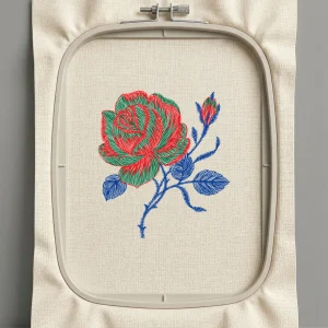 Дизайн машинной вышивки. Роза (Размер 88x99мм). Форматы: DST PES JEF VP3 EXP XXX . Стежков: 6464