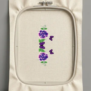 Дизайн машинной вышивки. Роза (Размер 103x256мм). Форматы: DST PES JEF VP3 EXP XXX . Стежков: 43912