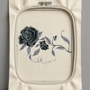 Дизайн машинной вышивки. Роза (Размер 274x196мм). Форматы: DST PES JEF VP3 EXP XXX . Стежков: 68590