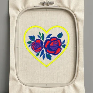 Дизайн машинной вышивки. Роза (Размер 106x97мм). Форматы: DST PES JEF VP3 EXP XXX . Стежков: 12702