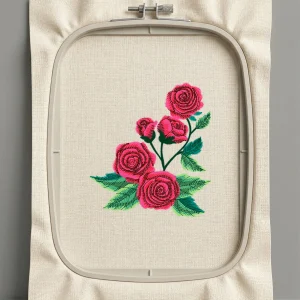 Дизайн машинной вышивки. Роза (Размер 108x119мм). Форматы: DST PES JEF VP3 EXP XXX . Стежков: 36097