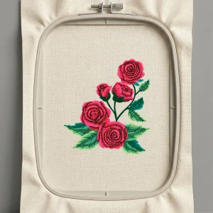 Дизайн машинной вышивки. Роза (Размер 90x99мм). Форматы: DST PES JEF VP3 EXP XXX . Стежков: 35781