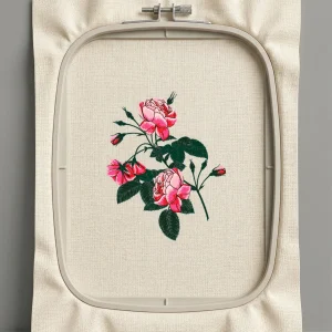 Дизайн машинной вышивки. Роза (Размер 103x129мм). Форматы: DST PES JEF VP3 EXP XXX . Стежков: 23106