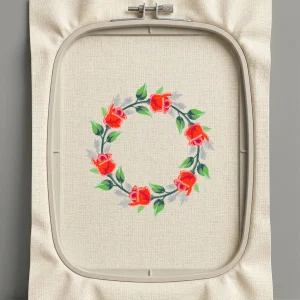 Дизайн машинной вышивки. Роза (Размер 117x124мм). Форматы: DST PES JEF VP3 EXP XXX . Стежков: 15445