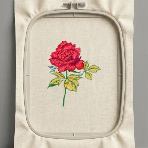 Дизайн машинной вышивки. Роза (Размер 110x137мм). Форматы: DST PES JEF VP3 EXP XXX . Стежков: 18515