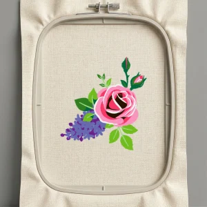 Дизайн машинной вышивки. Роза (Размер 102x110мм). Форматы: DST PES JEF VP3 EXP XXX . Стежков: 22260