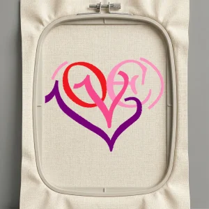 Дизайн машинной вышивки. Любовь (Размер 67x53мм). Форматы: DST PES JEF VP3 EXP XXX . Стежков: 3894