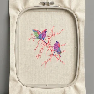 Дизайн машинной вышивки. Птицы (Размер 208x226мм). Форматы: DST PES JEF VP3 EXP XXX . Стежков: 13580