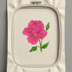 Дизайн машинной вышивки. Роза (Размер 250x298мм). Форматы: DST PES JEF VP3 EXP XXX . Стежков: 86895